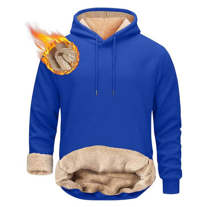 Men's Sherpa Fleece Hoodie with Hidden Security Pocket and Raglan Sleeves