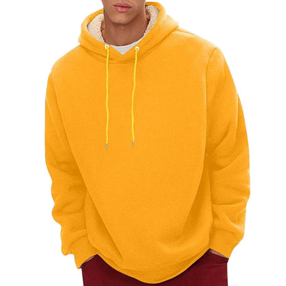 Men's Sherpa Fleece Hoodie with Hidden Security Pocket and Raglan Sleeves