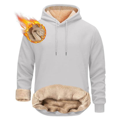 Men's Sherpa Fleece Hoodie with Hidden Security Pocket and Raglan Sleeves