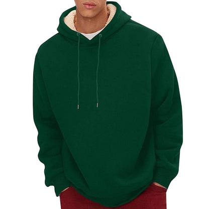 Men's Sherpa Fleece Hoodie with Hidden Security Pocket and Raglan Sleeves