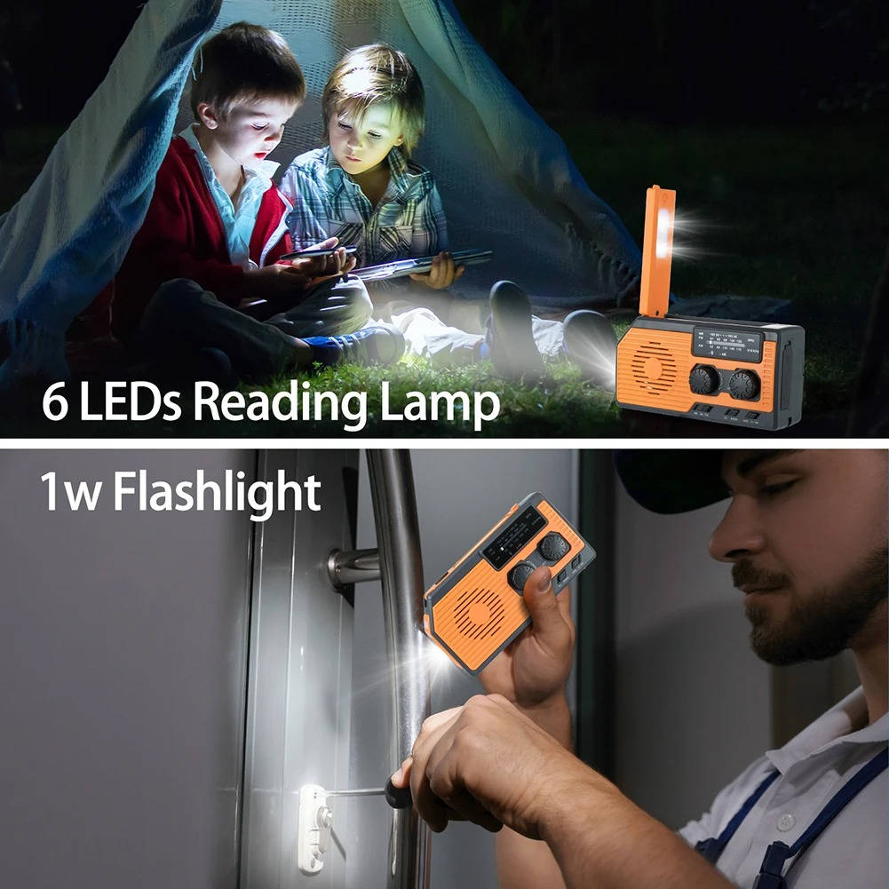 Multi-Power Emergency Radio with Flashlight and 5000mAh Power Bank