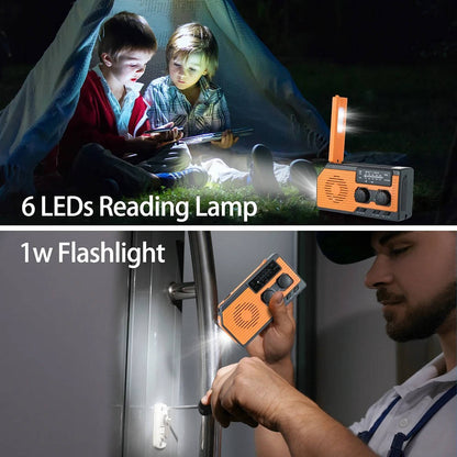 Multi-Power Emergency Radio with Flashlight and 5000mAh Power Bank