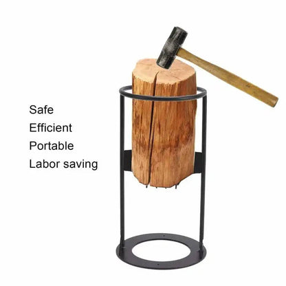 Manual Cast Iron Log Splitter with Wedge Blade and Carry Handle
