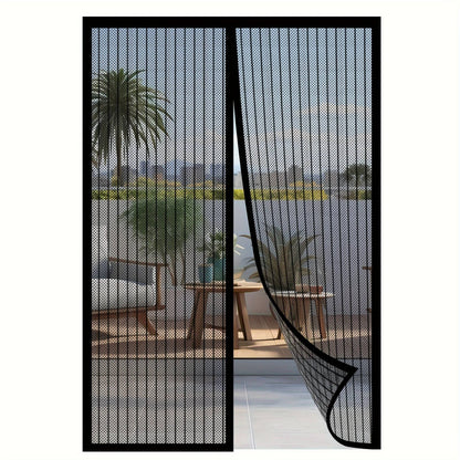 Magnetic Screen Door with Auto-Closing Panels and Machine Washable Mesh