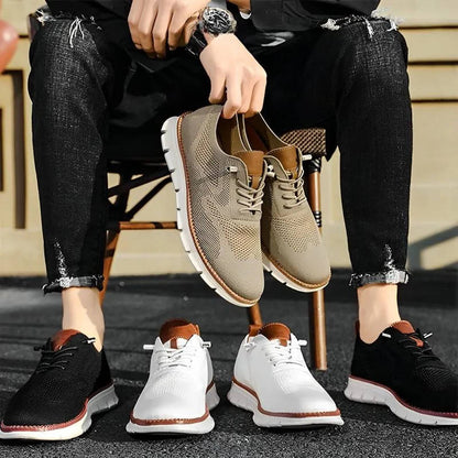 Knit Slip-On Shoes with Wide Toe Box and Cushioned Insole, Breathable
