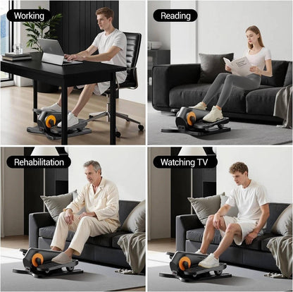 Motorized Elliptical Leg Machine with Remote Control and 12-Speed Settings for Desk Use