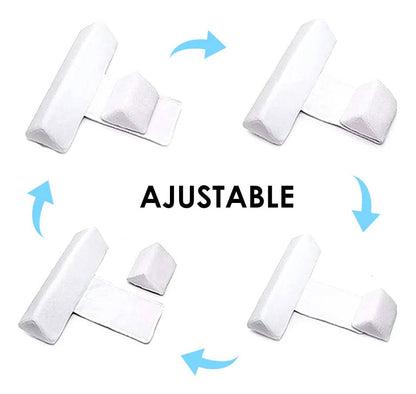 Infant Side Sleeping Positioner with Dual Pillows and Adjustable Width, Machine Washable Cover