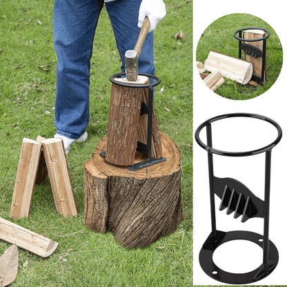 Manual Cast Iron Log Splitter with Wedge Blade and Carry Handle