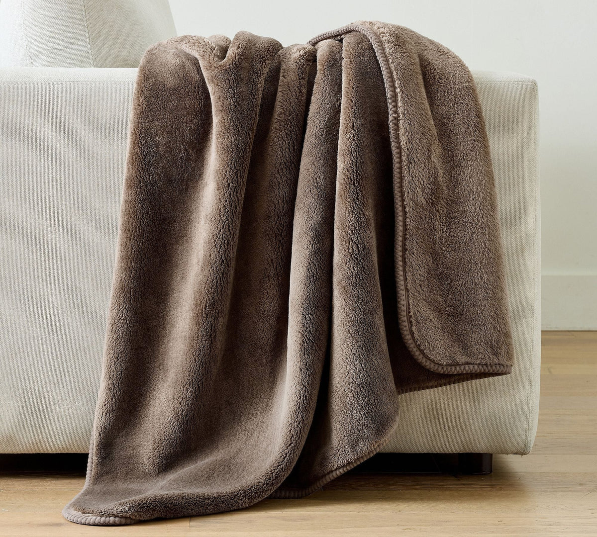 Plush Throw Blanket 50x60 Inches with Velvety Polyester Weave and Machine Wash Care