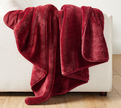 Plush Throw Blanket 50x60 Inches with Velvety Polyester Weave and Machine Wash Care