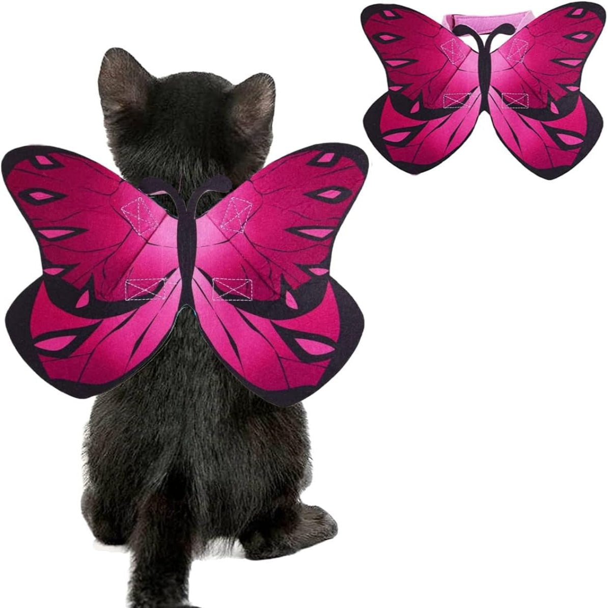 Felt Bat Wings for Cats and Small Dogs with Adjustable Bands