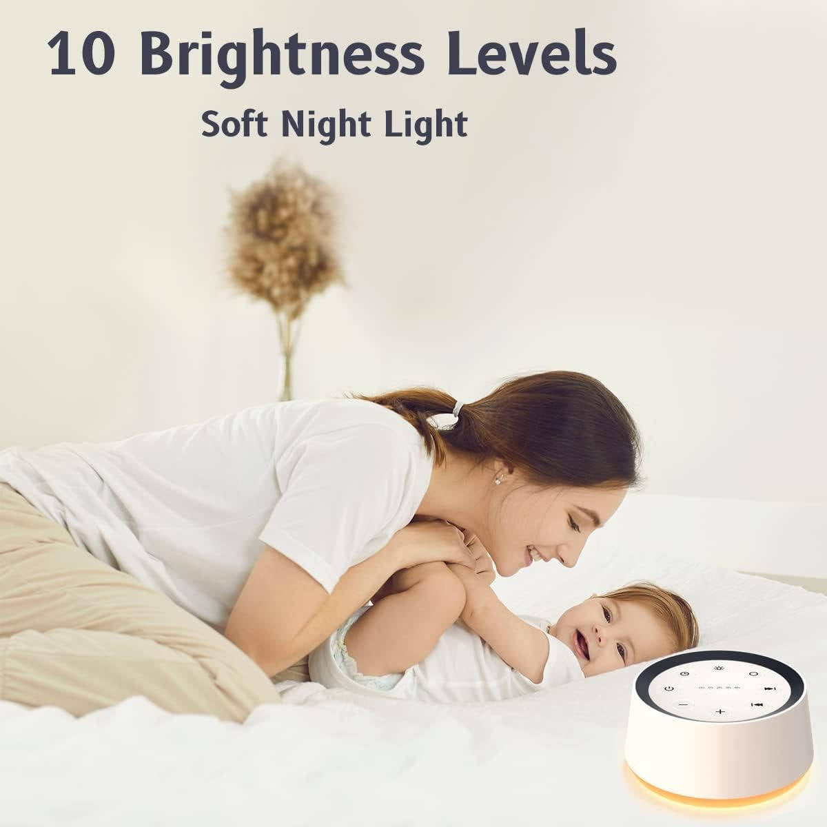 Sound Machine with 30 Soothing Sounds and 12-Color Night Light for Sleep