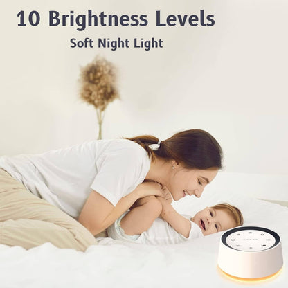 Sound Machine with 30 Soothing Sounds and 12-Color Night Light for Sleep