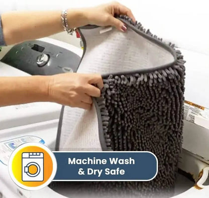 Microfiber Chenille Door Mat with TPE Anti-Slip Backing and Machine Washable Construction