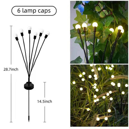 Solar Swaying Garden Lights with 6 LED Fireflies and Auto Dusk Sensor