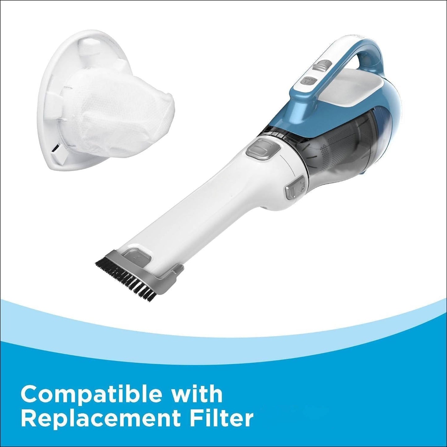 Handheld Vacuum Cleaner with 180-Degree Rotating Nozzle and Crevice Tool, Cordless 16V Battery