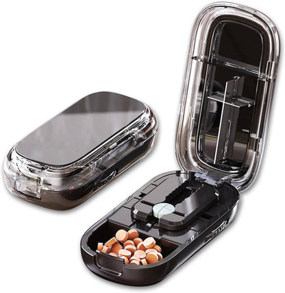 Pill Splitter with Stainless Steel Blade and Storage Compartment, Portable Design All Vera Mart