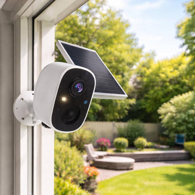Solar Outdoor Security Camera 2 Pack with 2K HD and Motion Detection, Night Vision Siren