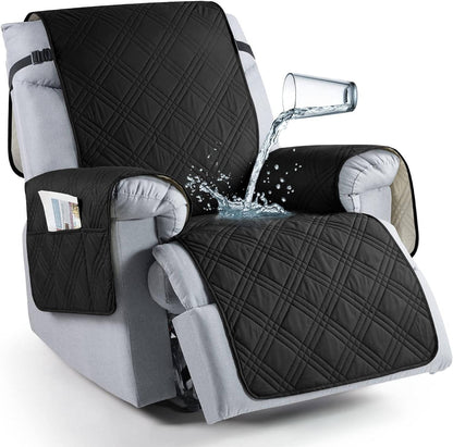Recliner Chair Cover with Microfiber Top and Silicone Grip, Machine Washable