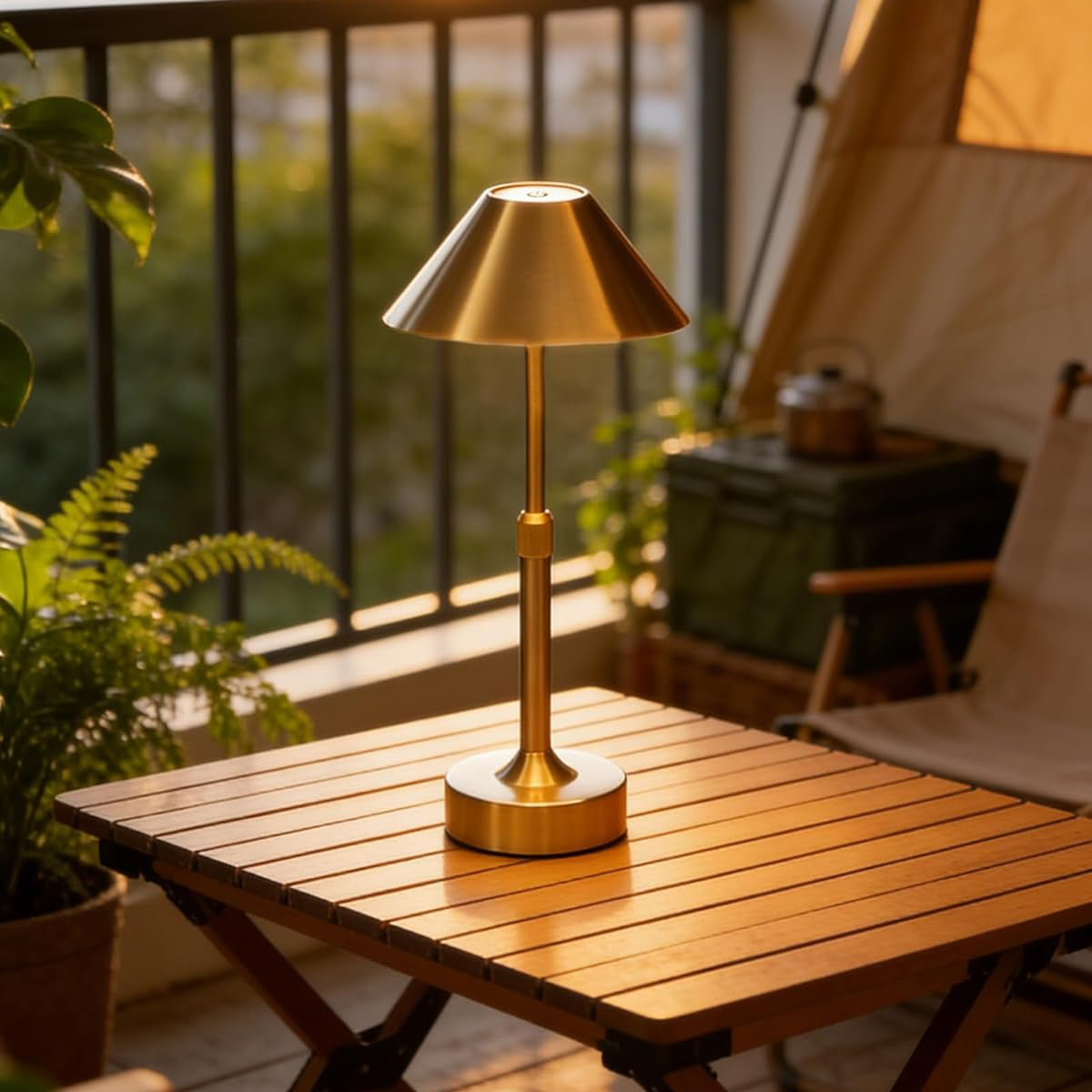 Rechargeable LED Table Lamp with Telescopic Height Adjustment and Color Temperature Control