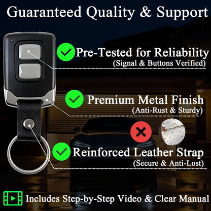 Garage Door Opener Remote with 150ft Range and Rolling Code Security, 2-Pack