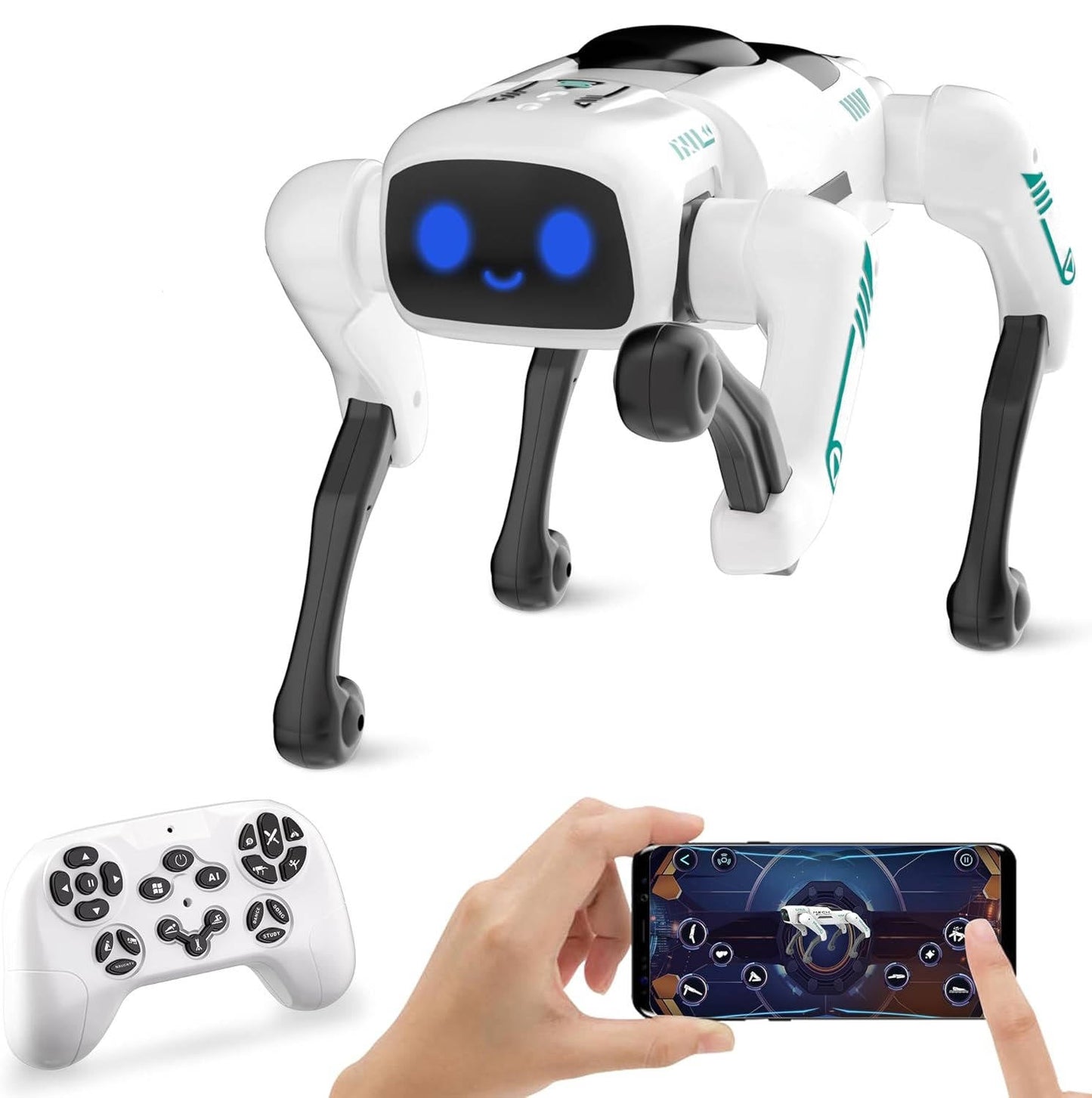 Programmable Robot Dog with App and Remote Control for Kids, 30+ Actions