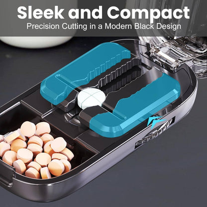 Pill Splitter with Stainless Steel Blade and Storage Compartment, Portable Design All Vera Mart