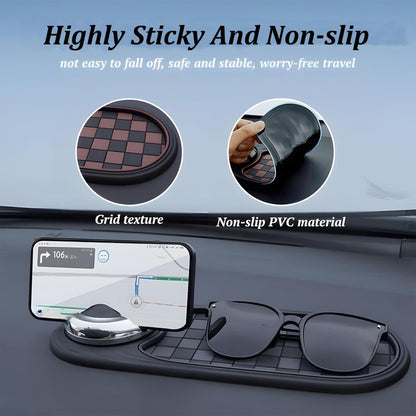 Dashboard Phone Mount with 360 Rotation and Spring Grip for All Smartphones
