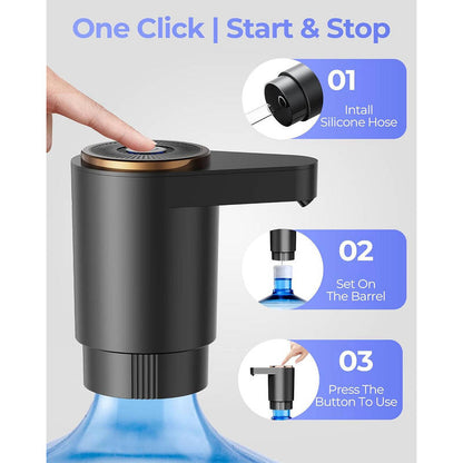 Automatic Water Dispenser Pump with Dual Motors and USB C Charging for 2-5 Gallon Bottles