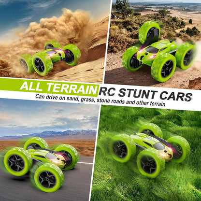 4WD RC Stunt Car with 9 Trick Moves and 90-Minute Battery, LED Headlights for Kids Age 6 Plus