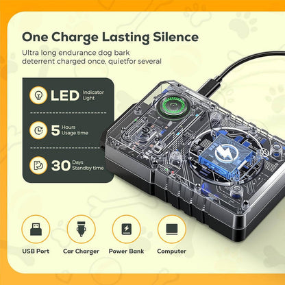 Ultrasonic Bark Deterrent with Automatic Detection and 3 Frequency Modes, 50ft Range