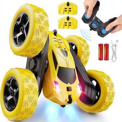 4WD RC Stunt Car with 9 Trick Moves and 90-Minute Battery, LED Headlights for Kids Age 6 Plus