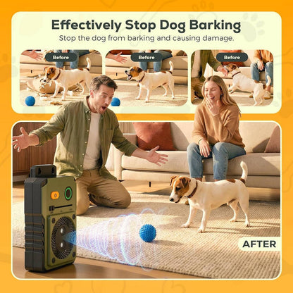 Ultrasonic Bark Deterrent with Automatic Detection and 3 Frequency Modes, 50ft Range