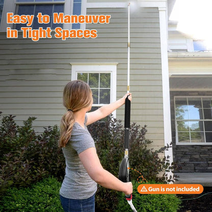 Telescoping Pressure Washer Wand with Dual Straight and Curved Sections and 6 Spray Nozzles