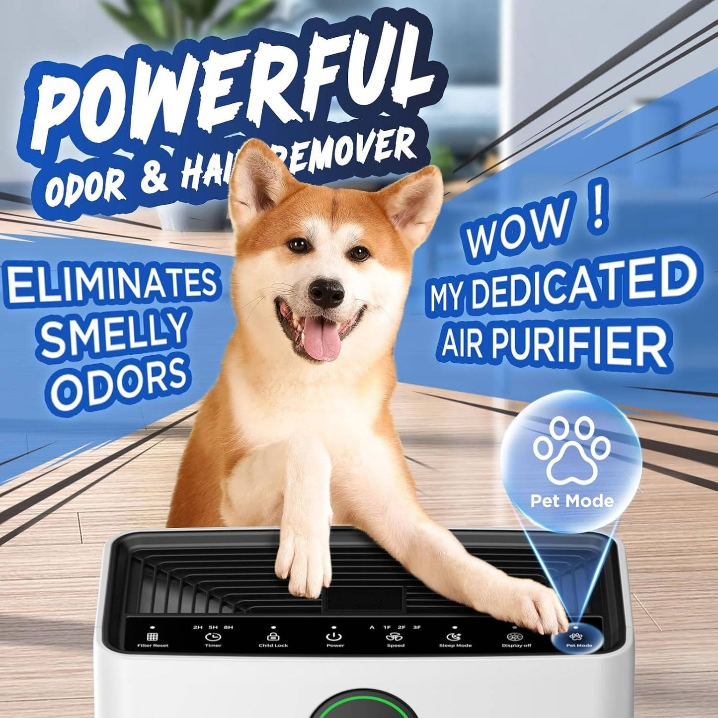 Air Purifier for Large Rooms with Pet Hair and Odor Removal, 2200 Sq.Ft Coverage