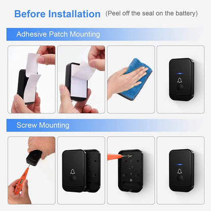 Wireless Doorbell System with 45 Chimes and LED Flash, 1000ft Range