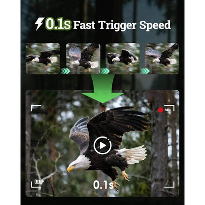 4K Wildlife Trail Camera with Solar Panel and Infrared Night Vision, App Control