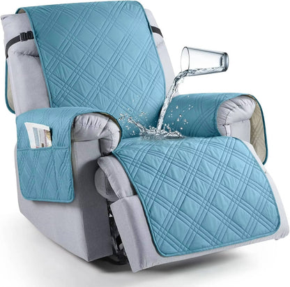 Recliner Chair Cover with Microfiber Top and Silicone Grip, Machine Washable