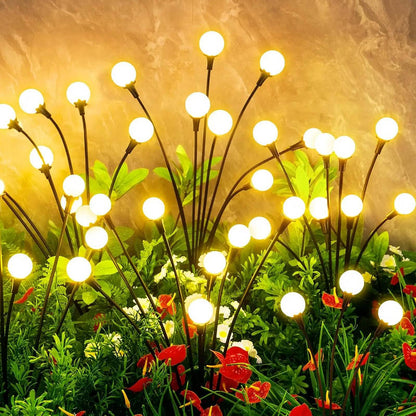 Solar Swaying Garden Lights with 6 LED Fireflies and Auto Dusk Sensor