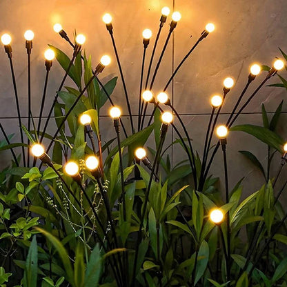 Solar Swaying Garden Lights with 6 LED Fireflies and Auto Dusk Sensor