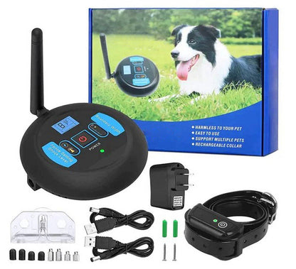 Wireless Dog Training Collar with Remote Boundary Control and Static Correction, 656ft Range