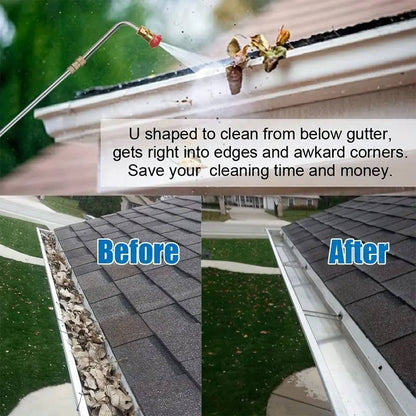 Telescoping Pressure Washer Wand with Dual Straight and Curved Sections and 6 Spray Nozzles