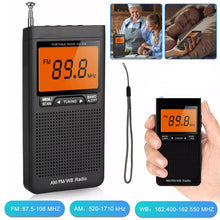 AM/FM Pocket Radio with Weather Alert and Dual Alarm, LCD Display