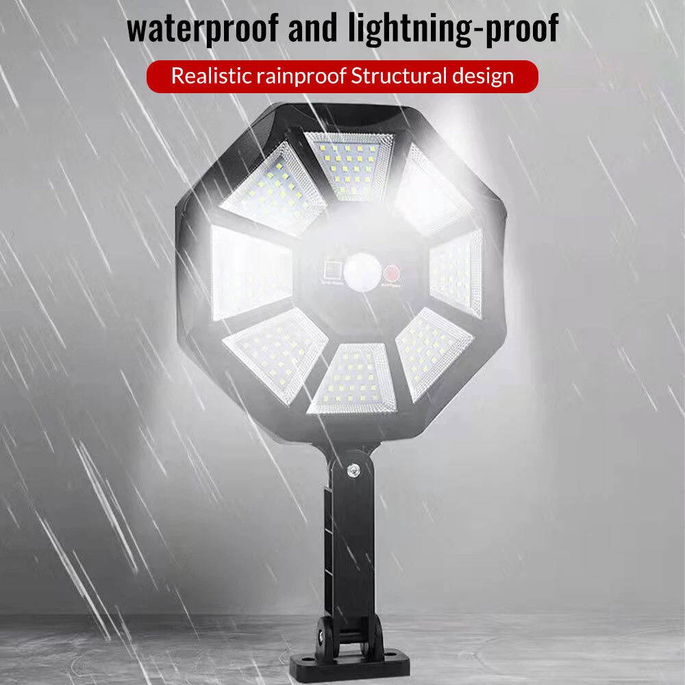 Outdoor Motion Sensor Flood Light with 168 LED and Dual Rotating Heads, Solar Powered