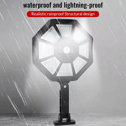 Outdoor Motion Sensor Flood Light with 168 LED and Dual Rotating Heads, Solar Powered
