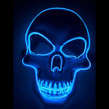 LED Skeleton Mask with 10 Color Options and 3 Flash Modes