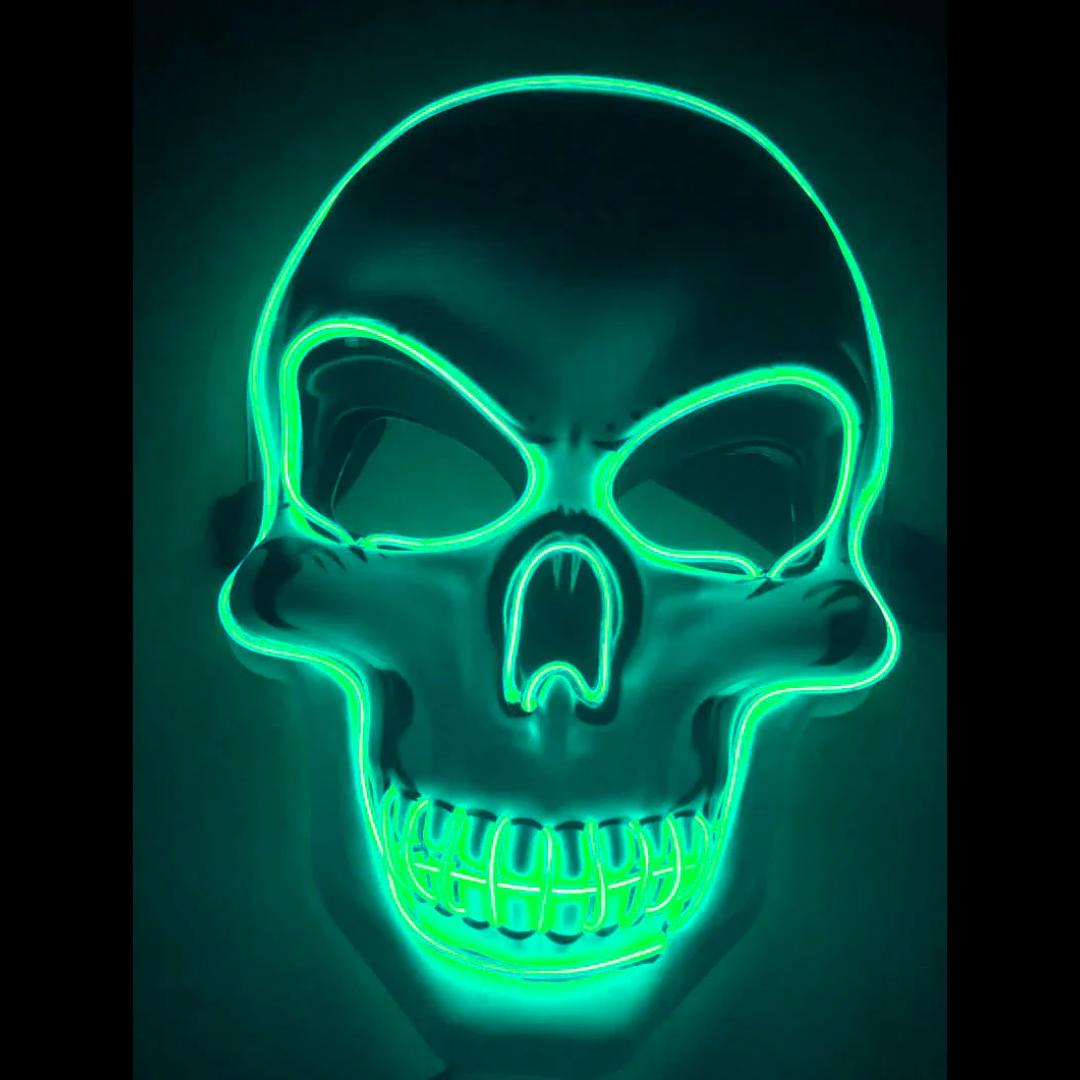 LED Skeleton Mask with 10 Color Options and 3 Flash Modes
