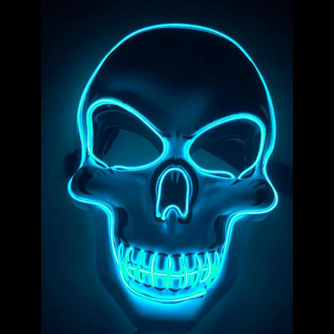 LED Skeleton Mask with 10 Color Options and 3 Flash Modes