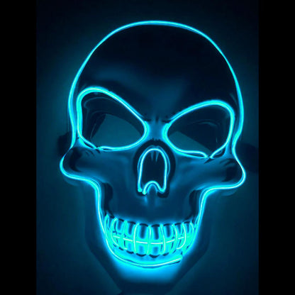 LED Skeleton Mask with 10 Color Options and 3 Flash Modes