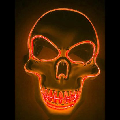LED Skeleton Mask with 10 Color Options and 3 Flash Modes